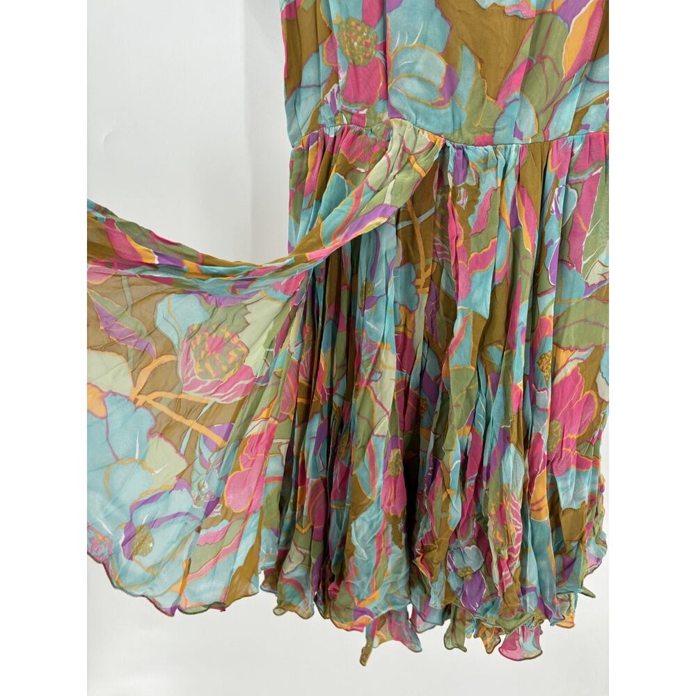 Mila Schon Vintage Dress Blazer Womens 42 / 48 Multicolor Floral Ruffles Layered - Picture 10 of 16